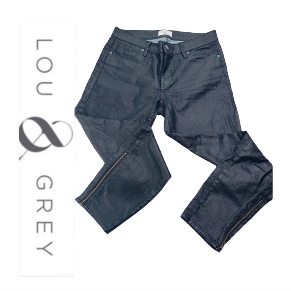Anthropologie Lou & Grey Jeans Modern Skinny Ankle Zipper Black Womens Size 27 - Picture 12 of 13